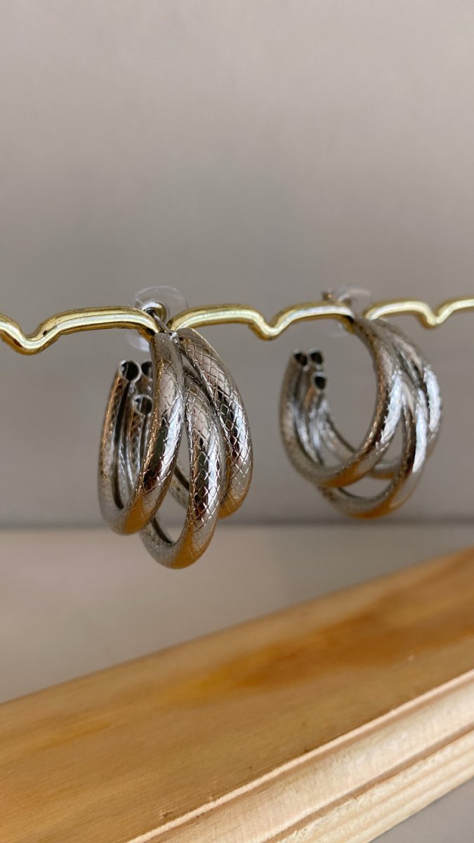 Argola folheada prata