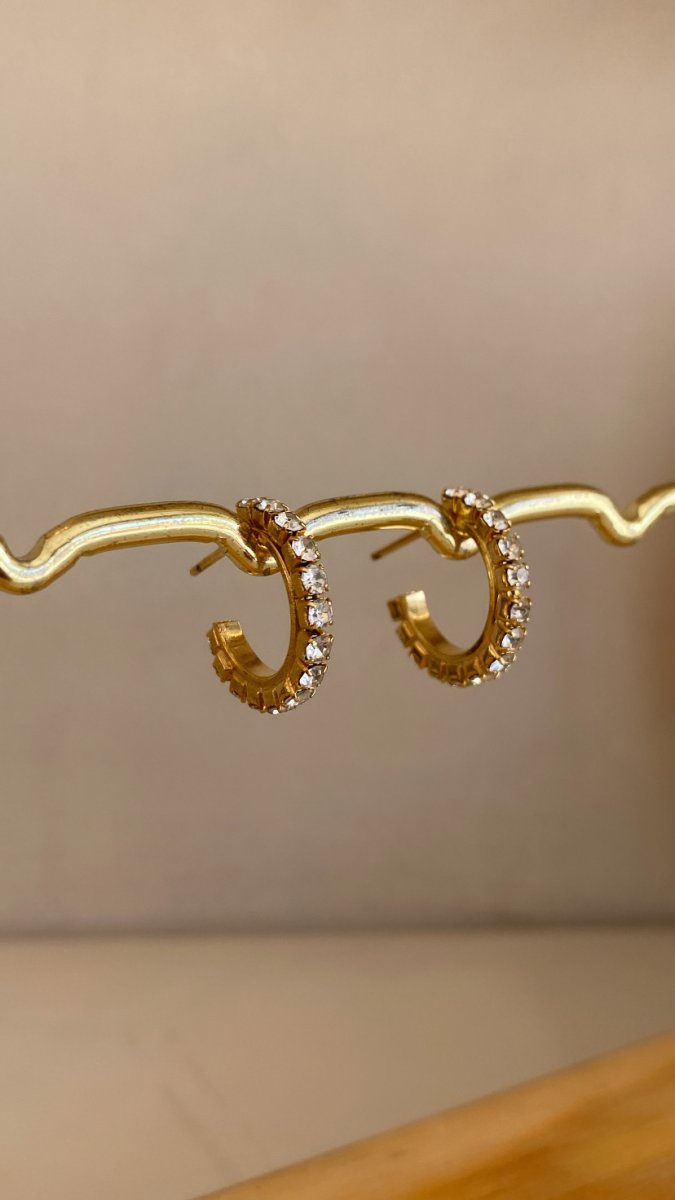Argola de strass semi joias
